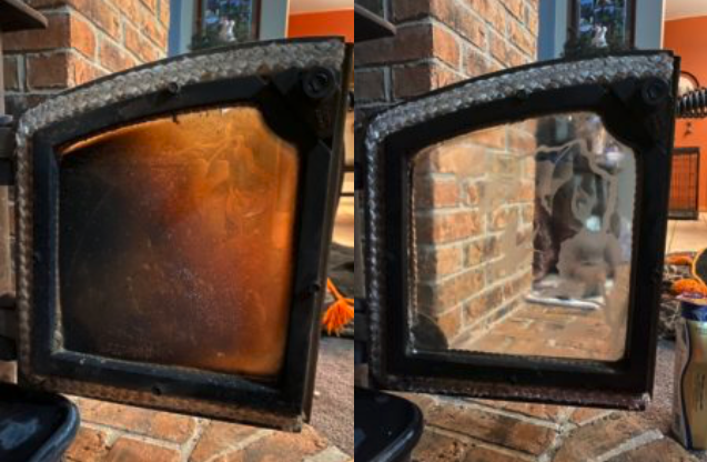 fireplace before and after - fall cleaning tips