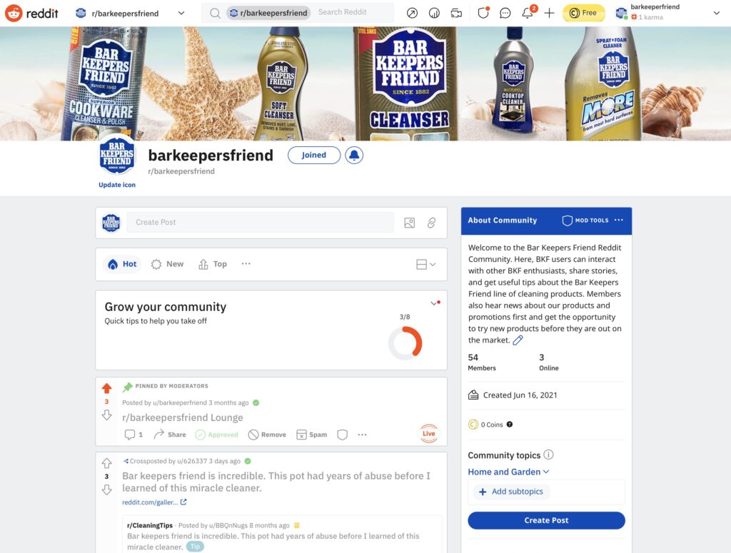 reddit cleaning - bar keepers friend subreddit - image 1