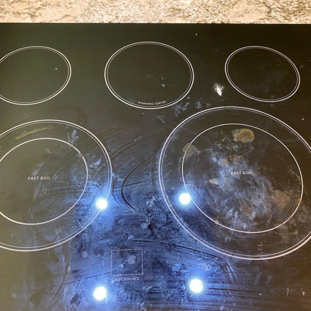 How to Clean a Glass Cooktop - TX House Cleaning - Before Photo